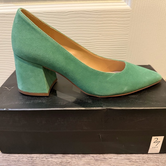 Naturalizer Shoes - Naturalizer Green Suede Block Heel Pumps